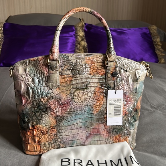 Brahmin Gemstone Duxbury Satchel Leather Crossbody - Picture 2 of 7